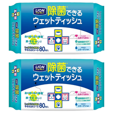 LION 獅王 漂亮寵物 除菌濕紙巾 含膠原蛋白 低刺激性, 80張, 2包