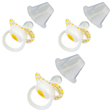 PiYOPiYO黃色小鴨拇指型安撫奶嘴 BPA Free柔軟材質, 0歲以上, 初生型, 3個