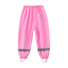 愛北鼻之家 兒童透氣防水雨褲，95%棉質，粉色/黃色，滿印粉獨角獸/藍恐龍車/深藍太空, S(褲長51cm + 腰圍50cm)