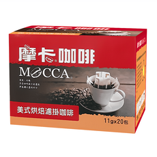 MOCCA 摩卡 美式烘焙濾掛咖啡, 11g, 20包, 1盒