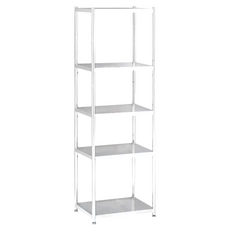 E-home Tough塔弗不鏽鋼收納置物架 銀色 附固定腳墊 三角力學結構, 45cm, 5