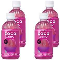 sugarlolo 椰果飲料 葡萄風味, 4瓶, 340ml