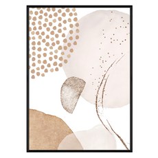 Boluo 菠蘿選畫所 幾何 象牙白II 59.4 x 42cm 畫框 藝術掛畫, 黑色