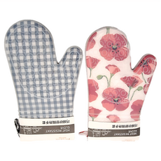 Just Home 花漾矽膠雙層隔熱手套 6709-21A 2個, 粉色 + 紅色, 1組