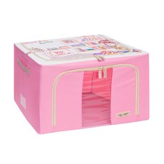 Cotton Field 棉花田傢飾 尼克防塵摺疊收納箱 55L, 小資生活 粉色, 1個