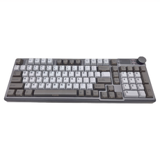 irocks 艾芮克 RGB 熱插拔無線機械鍵盤 原廠保固, IRK85R, 石墨灰, 靜音奶茶軸