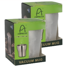 CAMPING ACE 野樂 真空啤酒杯 250ml ARC-152-2 18-8不鏽鋼, 8 x 10cm, 2個