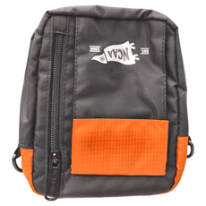 NCAA 拼接格紋側背包, 100%尼龍, 14 x 18 x 5cm, 深橘