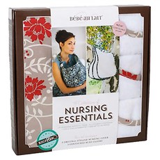 BEBE AU LAIT 禮盒組 哺乳巾 + 拍嗝巾 Set 100%棉 花樣峇里紅, 哺乳巾 90 x 65 cm 拍嗝巾 16.5 x 43.5 cm, 哺乳巾 90 x 65 cm, 拍嗝巾 16.5 x 43.5 cm