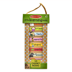 Melissa&Doug 瑪莉莎 豆乾厚紙書 10本, 學習書籍款