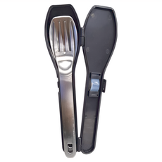 Sugar Land 不鏽鋼叉匙餐具組, 18-0不鏽鋼, ABS樹脂外盒, 湯匙 + 叉子 + 外盒, 沉穩灰, 1組