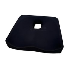 J&X 佳新 人體工學擺位坐墊 乳膠材質 涼感布外套 透氣孔設計 尺寸42cm, 黑色