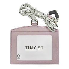 TINY'ST 優質極簡識別證吊掛 ID卡套 附長度調節器, 淡紫色, 1個