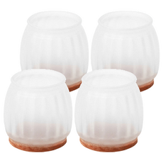 AXIS 艾克思 加厚圓形豎紋桌椅防刮毛氈底TPE腳套 直徑2.5公分, 4件