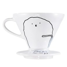 HARIO 好璃奧 V60 BOB聯名款恩恩濾杯, VDC-02-W-Hm-A 1~4杯, 1個