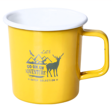 OUTSY高山水鹿琺瑯杯 390ml, 抗酸抗鹼, 導熱效率好, 保溫保冰效果佳, 黃色, 1個