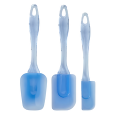 Wilton 矽膠刮杓刮刀 3件套, 耐熱矽膠, 易彎曲, 晶透藍, 1組