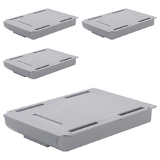 隱藏式桌下抽屜 Set, 灰色, 4個