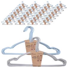 順崴 Shoenwei 圓弧凹肩浸塑衣架10入組 PE塑膠+高錳鋼金屬 尺寸43.5x20.5cm, 顏色隨機, 60支