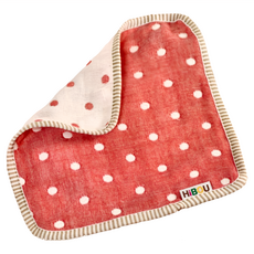 HiBOU 喜福 6重紗四方萬用巾, 親膚舒適耐用小手帕, 耀眼紅, 1入, 25 X 25公分