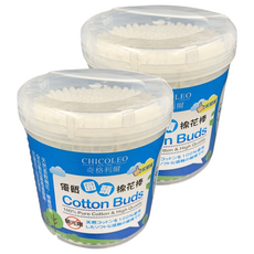 CHICOLEO 奇格利爾 優質圓頭棉花棒 PP軸天然棉花 台灣製, 200支, 2罐