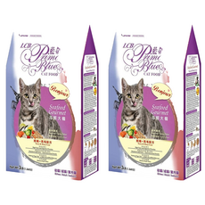 LCB 藍帶廚坊 幼貓/成貓/室內貓適用 海鮮大餐/海陸雙拼 乾糧, 挑嘴 + 亮毛, 1.36kg, 2袋