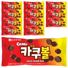 LOTTE 樂天 CRUNKY 可可球巧克力餅乾, 58g, 12包