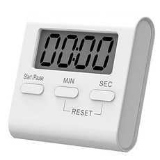 LifeShopping 電子計時器 99分59秒 56x54x14mm LCD顯示 40x26mm, 三按鍵款 白色, 1個
