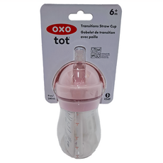 OXO tot Transitions 9 oz 寶寶啾吸管杯, 煙灰粉, 290ml, 1個