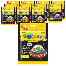 AMOS 阿摩司 超輕黏土 黑色 適合3歲以上兒童, 50g, 12包