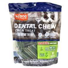 K.C.DOG 開心狗 蔬菜六角潔牙骨 消臭效果更佳, 綠茶 + 葉綠素, 400g, 1包