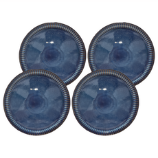 JUST HOME 渲波陶瓷 7吋, 4件組7吋盤, 深藍, 4個