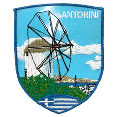 A-ONE 匯旺 希臘 聖多里尼風車 地標造型刺繡 No.448, 彩色, 1個