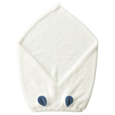 CB JAPAN 動物造型超細纖維擦頭包巾 日本銷售NO1 居家必備 寶貝愛不釋手 溫柔觸感 高於棉的3.3倍吸水力, 北極熊白, 1入
