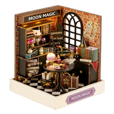 CUTE ROOM 智趣屋 DIY 手作袖珍屋 附防塵罩 QT085,月之魔法 Set, 1組