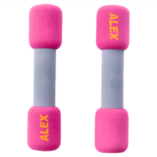 ALEX 丹力 韻律無套啞鈴 Set, 2lb, 紫紅色, 1組