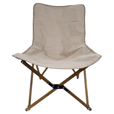 西格傢飾 木紋鋁合金折疊椅 卡其色 600D牛津布, 1個