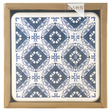 MBM MIT花磚珪藻土杯墊 萬用墊 Set, 5片, 10*10*1.2cm, 10 x 10 x 1.2cm, 復古映像