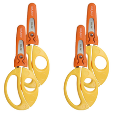 MILAN 小瓢蟲學童安全可攜式剪刀+刀柄套, 黃色, 4支