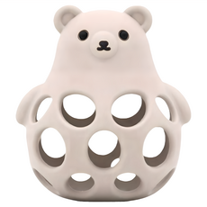 Baby Garden 咬咬派對 手握型固齒器 寶寶口腔期首選, 立體熊奶茶色, 1個