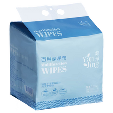 Yan Jing 妍淨 百用潔淨布 20 x 20cm, 2包, 250張 - 台灣製造，乾濕兩用，居家清潔