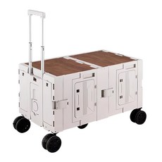 AOTTO 創意傢俱 升級加厚款折疊收納推車購物車 150L, 白色, 1個