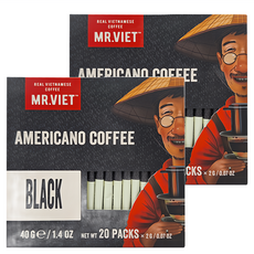 MR.VIET 即溶黑咖啡粉, 40g, 2盒, 即溶粉末