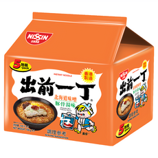 NISSIN 日清 出前一丁 北海道味噌豚骨湯麵 橘 Set 5包，濃郁豚骨湯底，粗身Q彈麵條