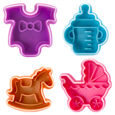 ibili 餅乾推壓模具套裝，4個，PP塑料，304不銹鋼, 寶寶, 1組