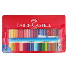 FABER-CASTELL 輝柏112448 2001握得住好點子水彩色鉛筆 鐵盒裝, 48色, 1盒
