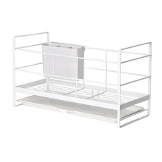 Homely Zakka 日式簡約鐵藝 碗盤瀝水架 廚房收納好幫手, 1個, 1層, 白色