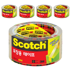 3M Scotch 透明封箱膠帶, 5個