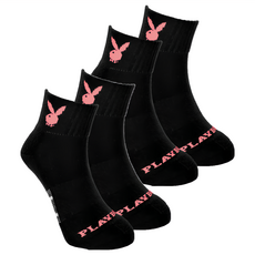 PLAYBOY 1/4輕量網狀導流女運動襪 Set 2雙, size 23-25cm, 黑色