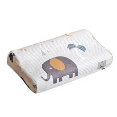 EmBrace 英柏絲 純天絲3D網布兒童工學記憶枕 台灣製造, 30 x 50 x 7~9cm, 熱帶動物島 白色